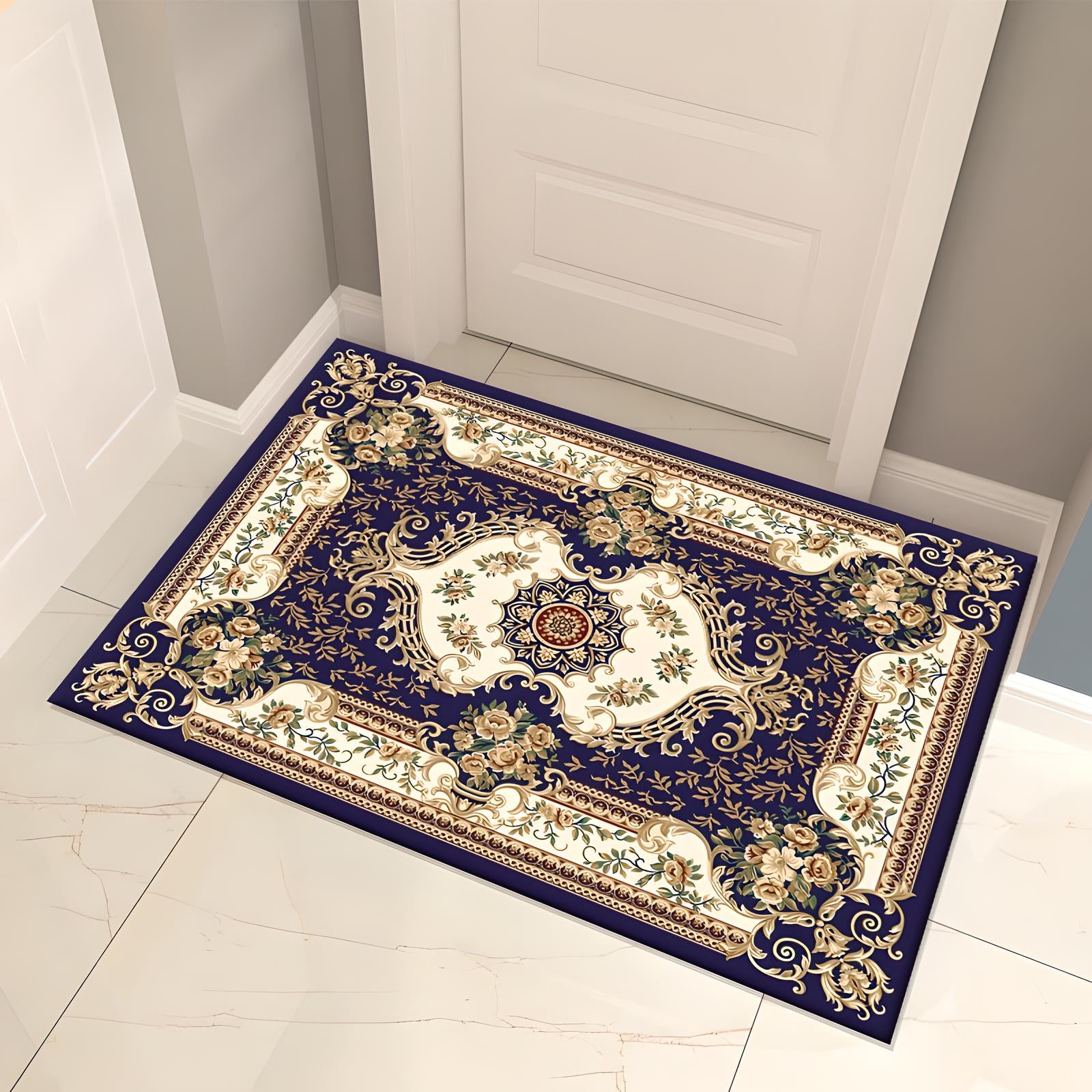 Elegant Indoor Door Mat – Classic Floral Design (60cm x 90cm)