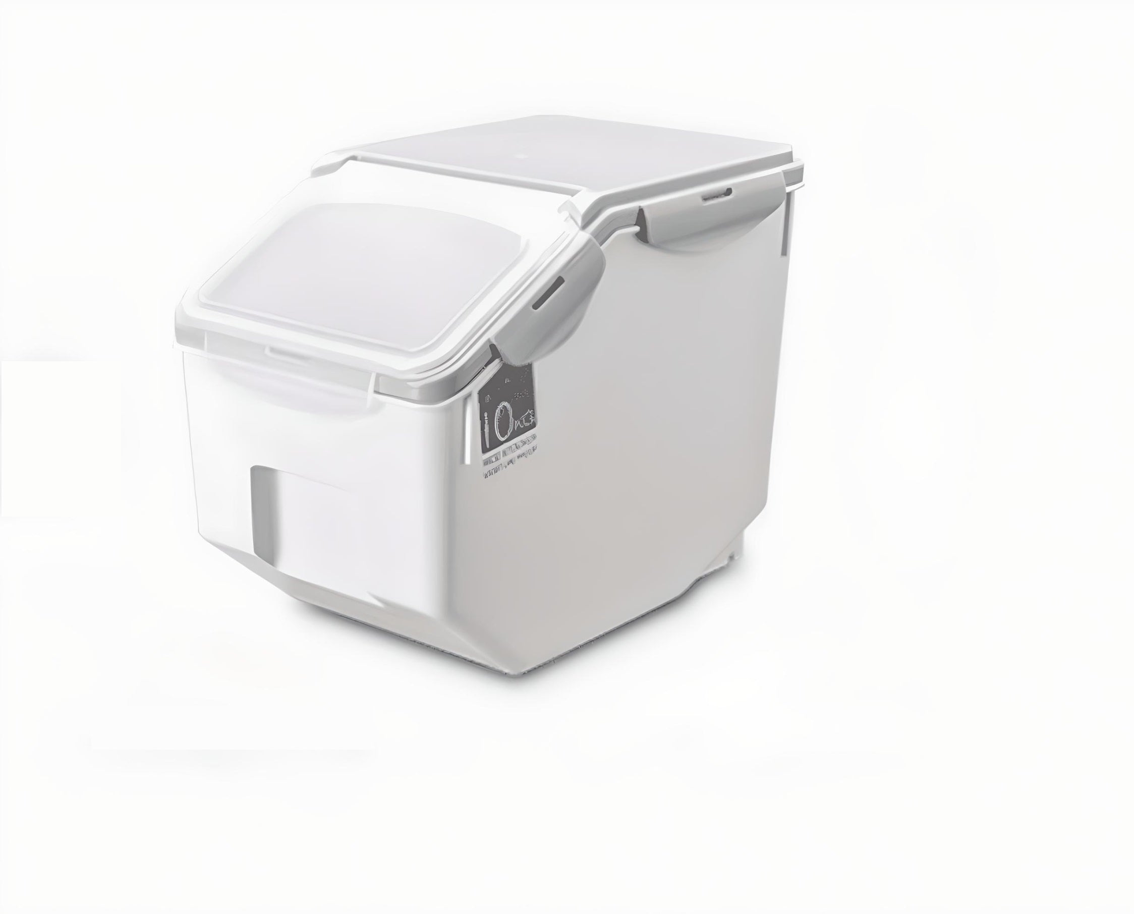 10KG/15KG White Plastic Rice Pet Food Grain Container Kitchen.