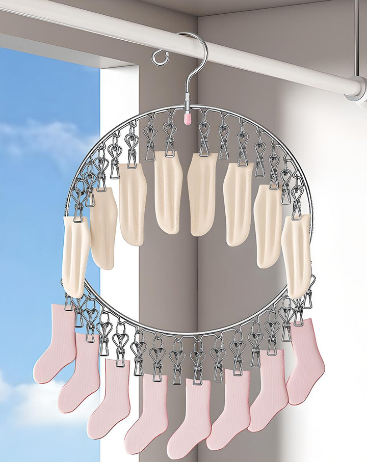 Circular Clothes Drying Rack with 30 Clips