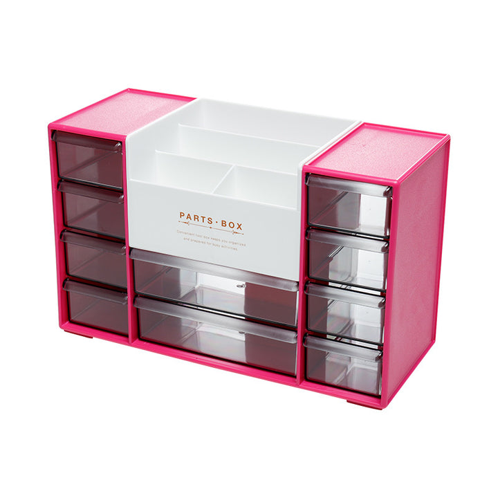 10 Drawer Desktop Organizer – Hot Pink Multi-Purpose Storage Box