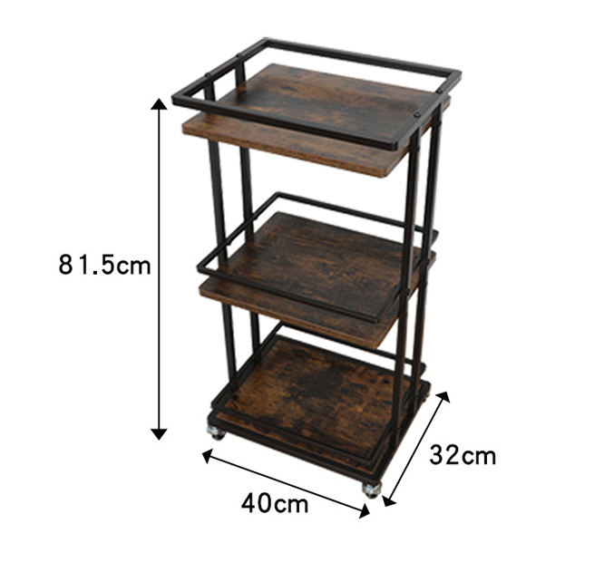 3 Tier Vintage Industrial Rolling Rack.