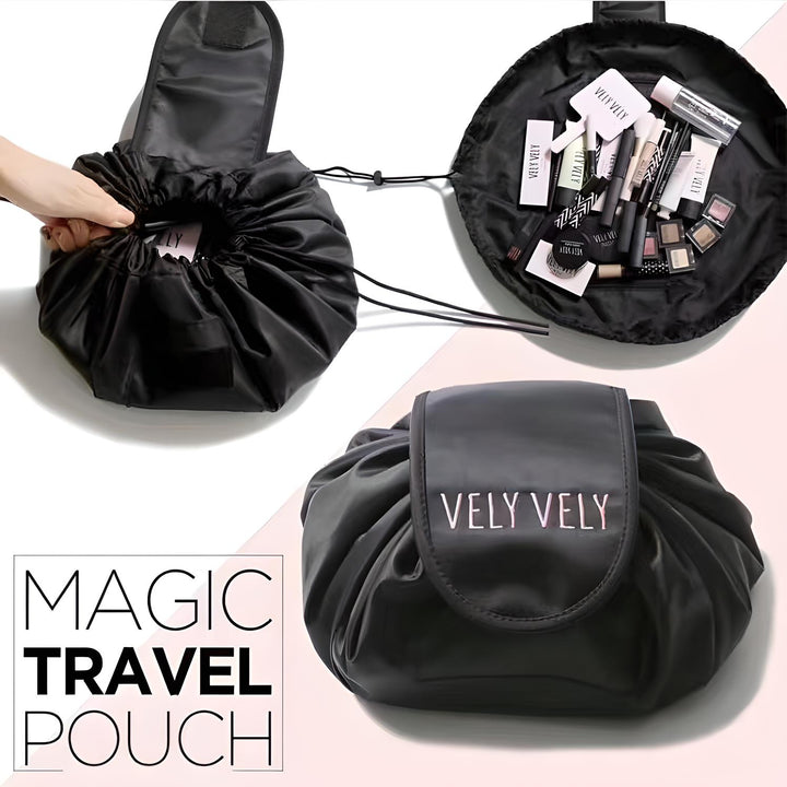 Drawstring Travel Makeup Pouch – Portable Waterproof Cosmetic Bag