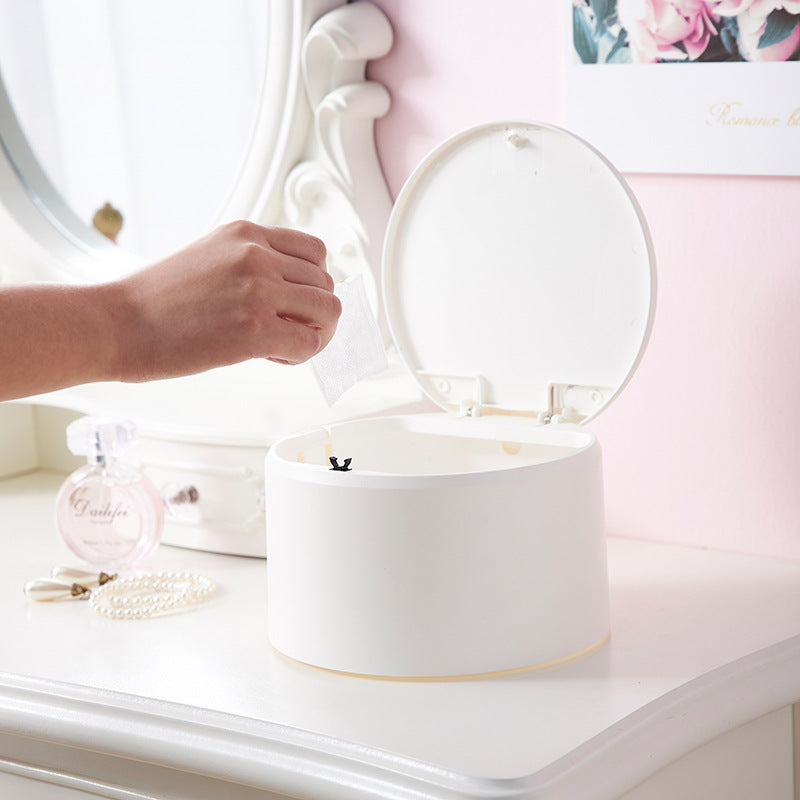 Compact Desk Rubbish Bin with Lid – Mini Trash Can & Multi-Purpose Storage Box