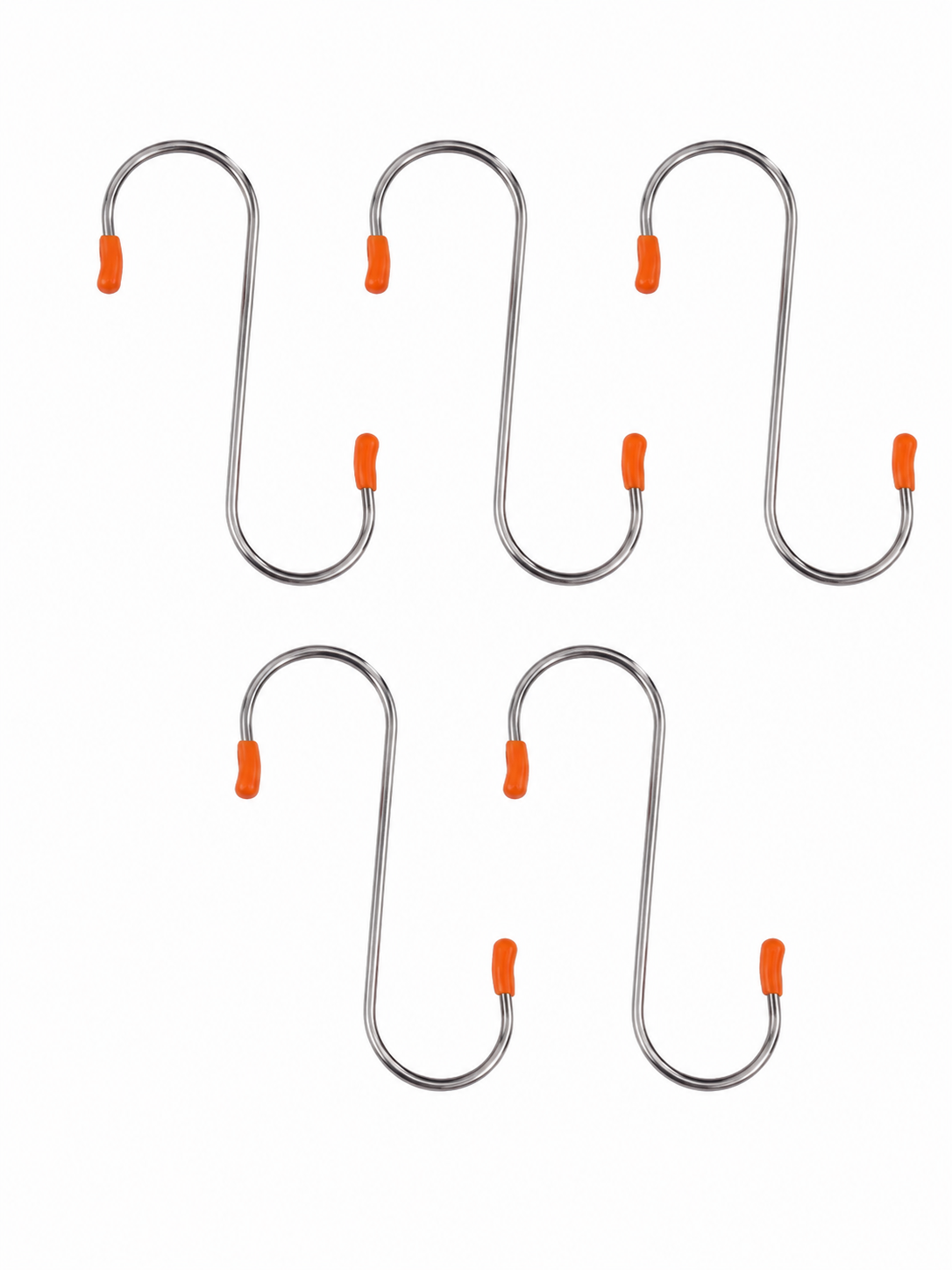 Stainless Steel S-Hooks Pack of 5 | Multipurpose Hanging Hooks with Safety Tips | Kitchen & Home
