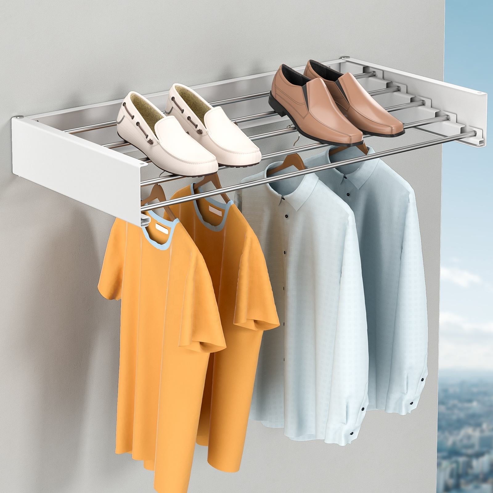 80cm/100cm Foldable Wall-Mounted Drying Rack.