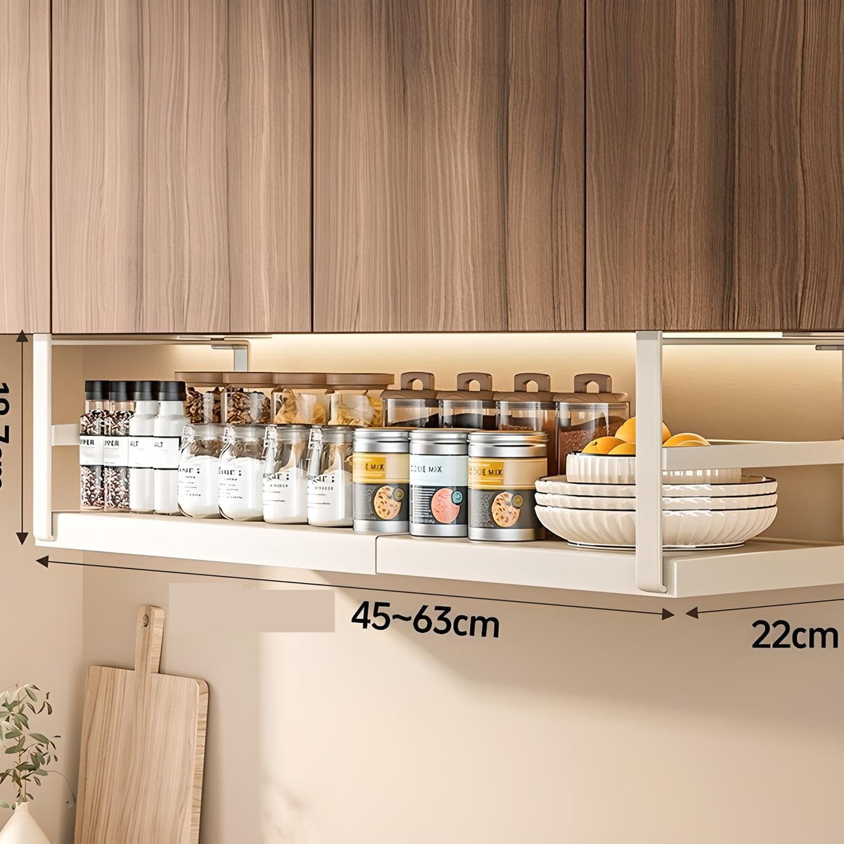 Adjustable Under-Cabinet Storage Rack โ Space-Saving Kitchen Organizer ...