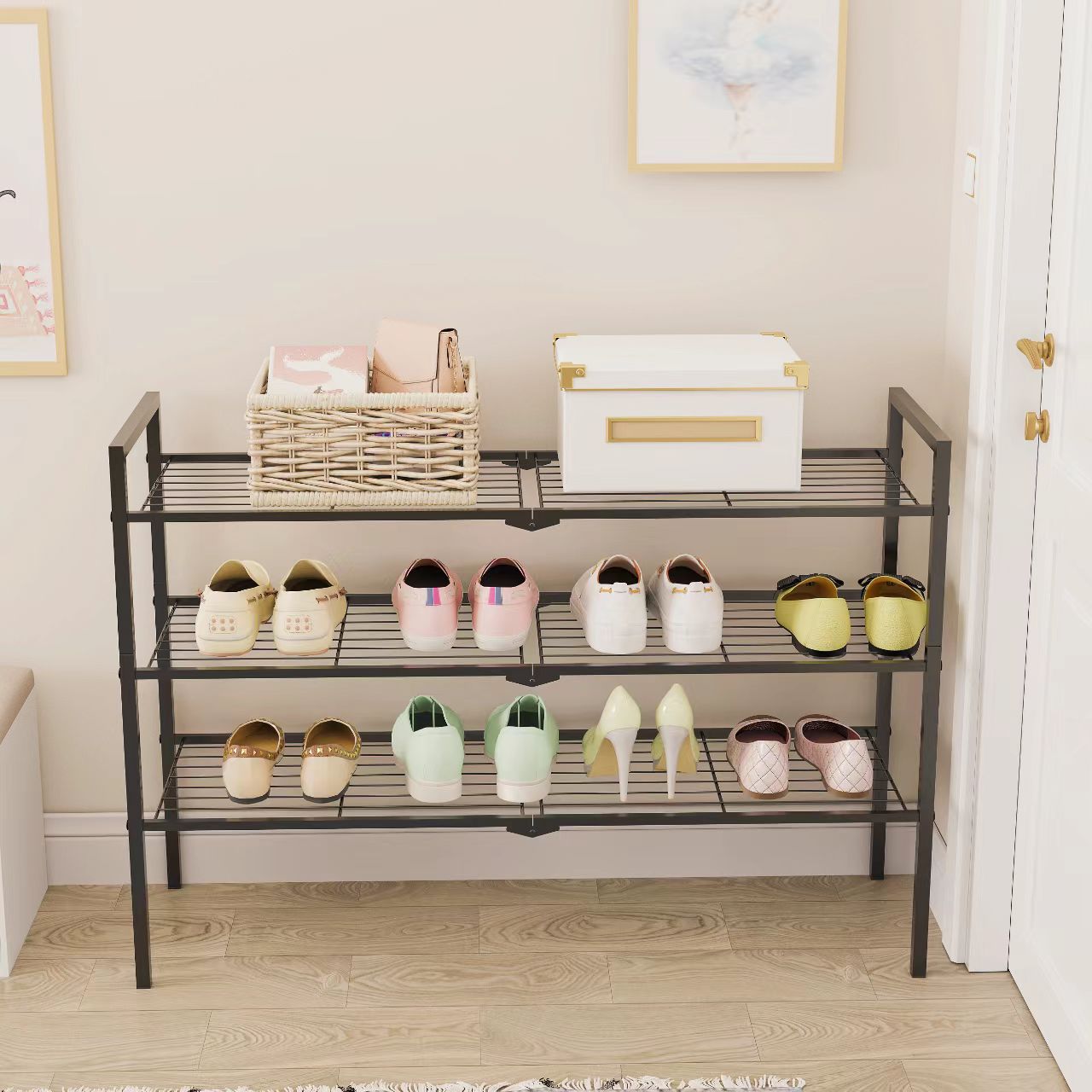 Metal Shoe Rack – Space-Saving Organizer for Entryway or Closet