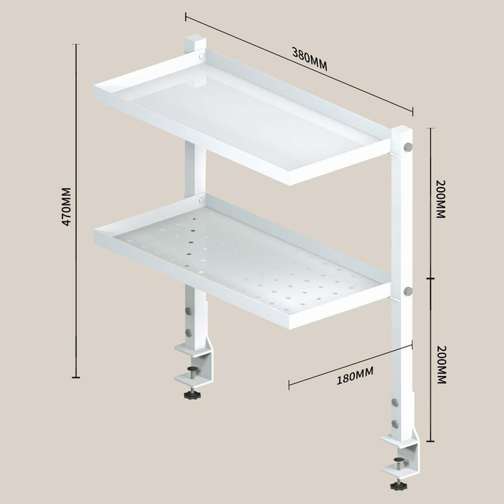 Adjustable 2-Tier Rotating Desk Organizer – Vertical & Horizontal Storage with Pegboard