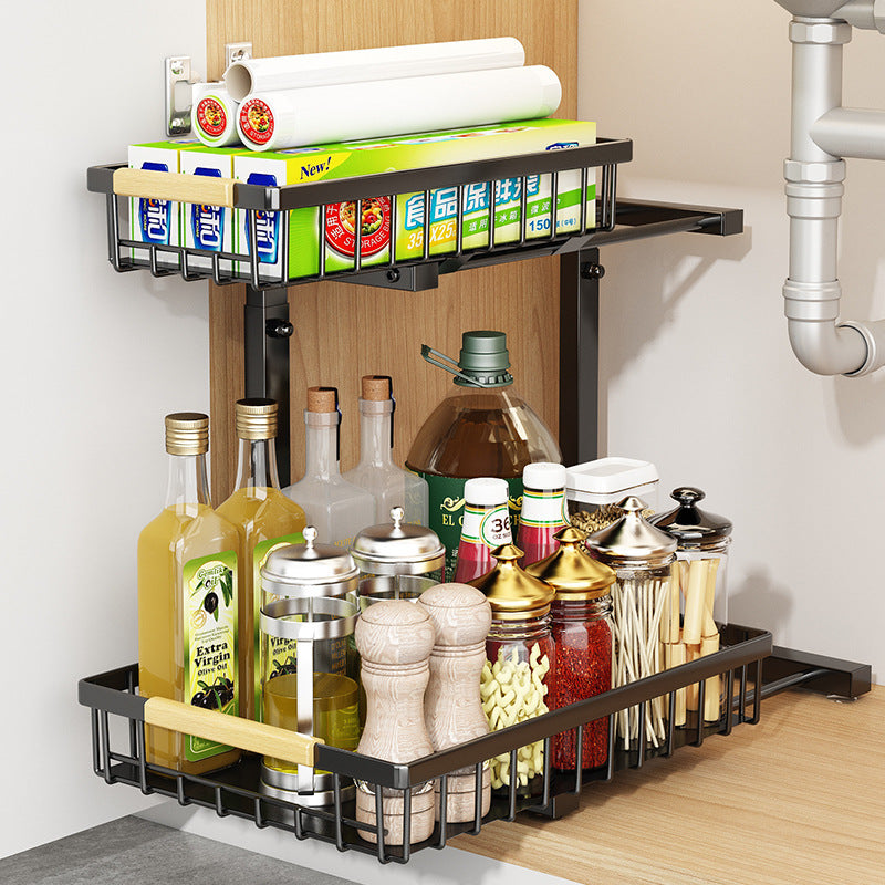 Adjustable 2-Tier Kitchen Storage Rack.