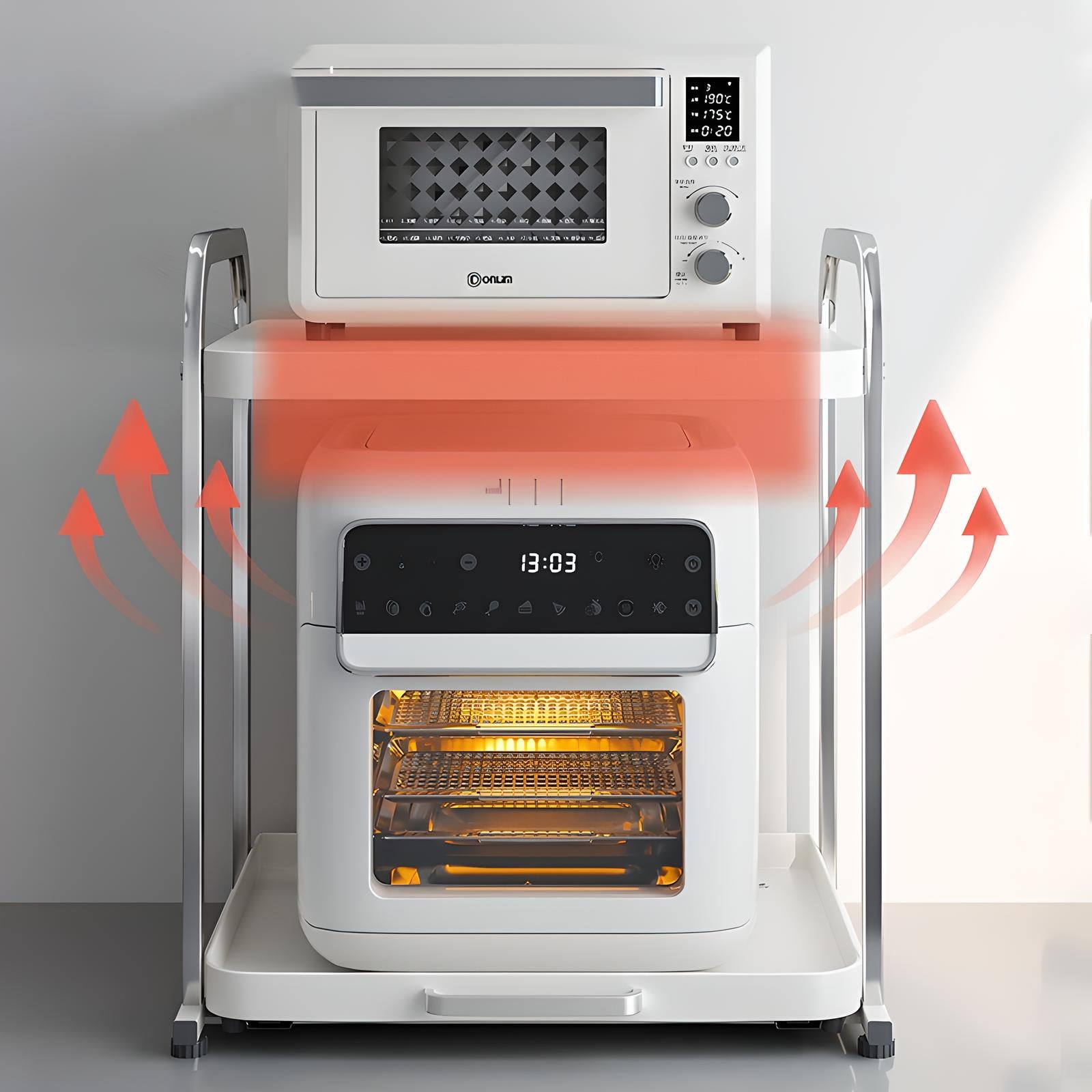 Kitchen Appliance Storage Rack – Two-Tier Stand with Pull-Out Tray