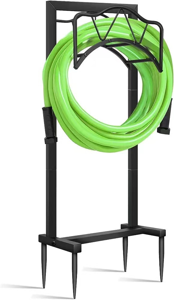 Heavy-Duty Black Steel Garden Hose Stand