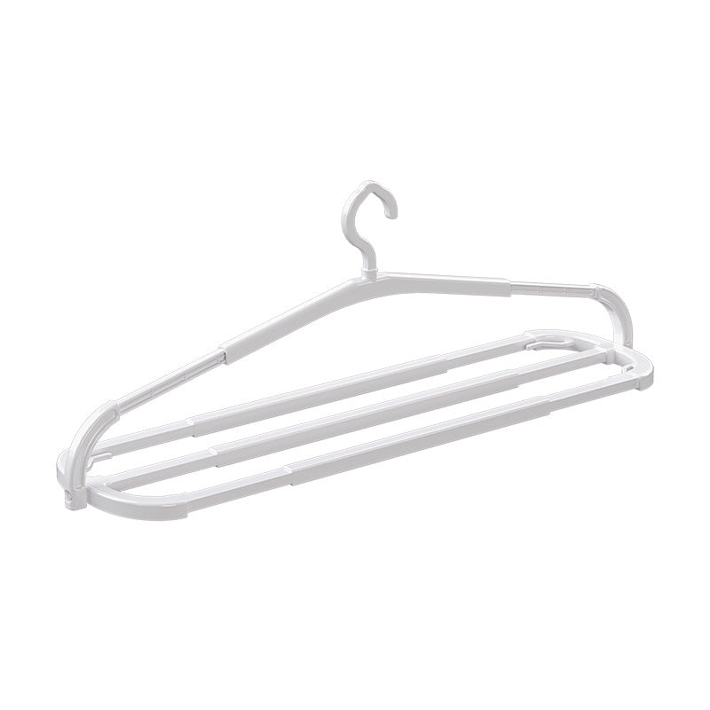 Extendable Blanket Drying Hanger Pack of 2 | Retractable Wide-Shoulder Rack | 360° Swivel Hook | White
