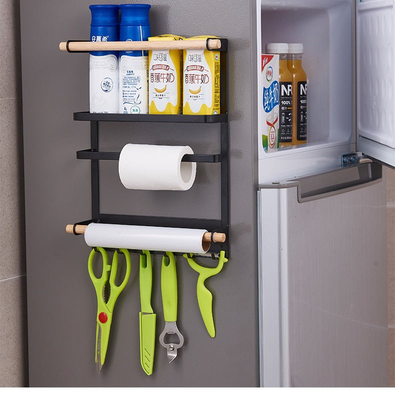 Magnetic Kitchen Storage Rack – Multi-Layer Organizer for Fridge
