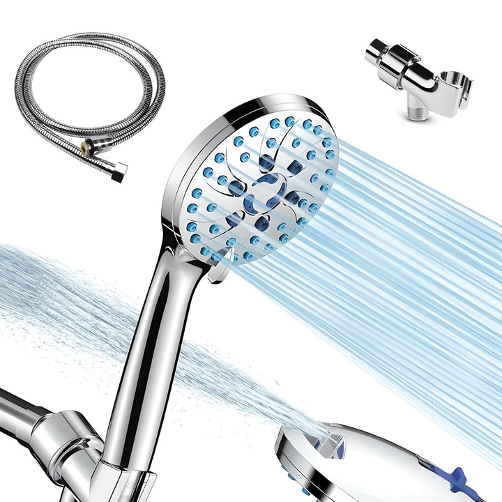 Multi-Function Handheld Showerhead - 5 Spray Modes with Cleaning Nozzle.