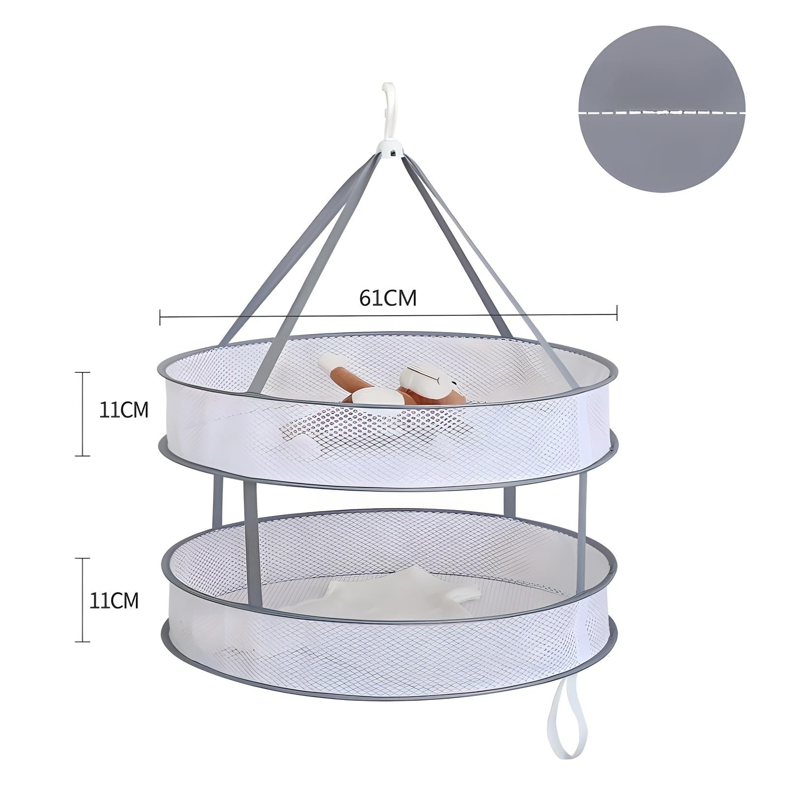 Hanging Mesh Drying Rack – Foldable, Breathable, Space-Saving