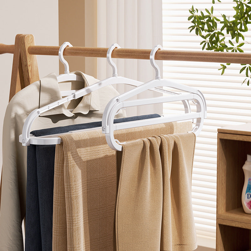 Extendable Blanket Drying Hanger Pack of 2 | Retractable Wide-Shoulder Rack | 360° Swivel Hook | White