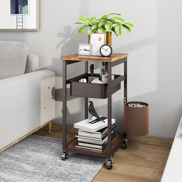 Modern Utility Side Table with Wheels