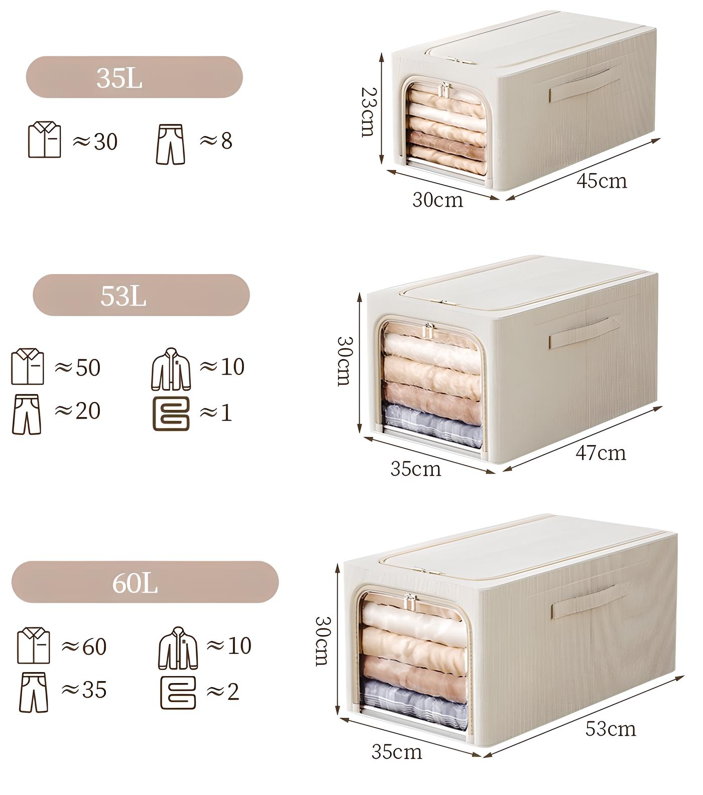 Wardrobe Slimline Foldable Clothes Storage Box