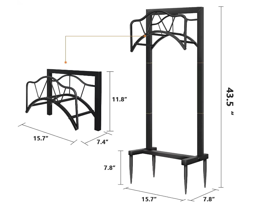 Heavy-Duty Black Steel Garden Hose Stand