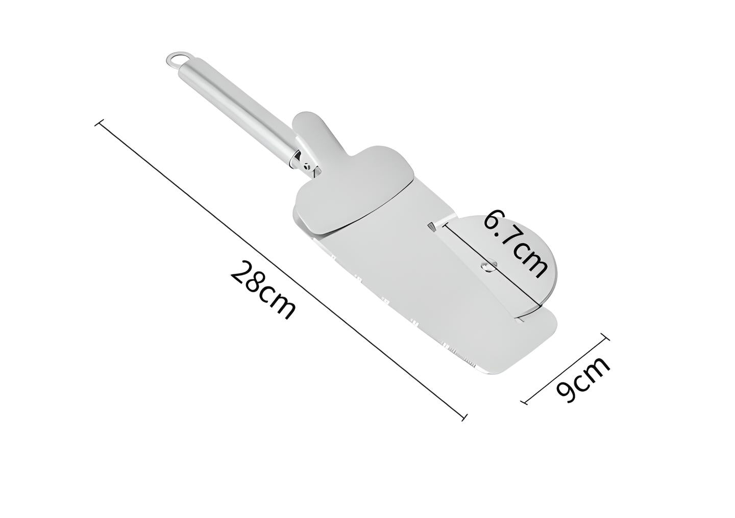 Stainless Steel Pizza Cutter and Server – Dual Function Kitchen Tool