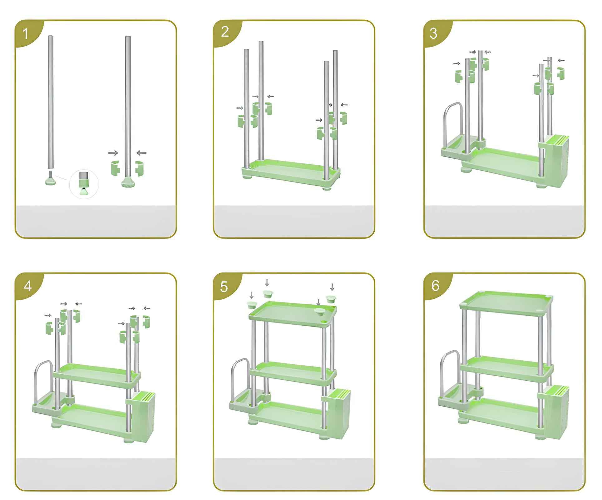 3-Tier Adjustable Kitchen Storage Rack – Space-Saving Organizer for Pantry & Countertop