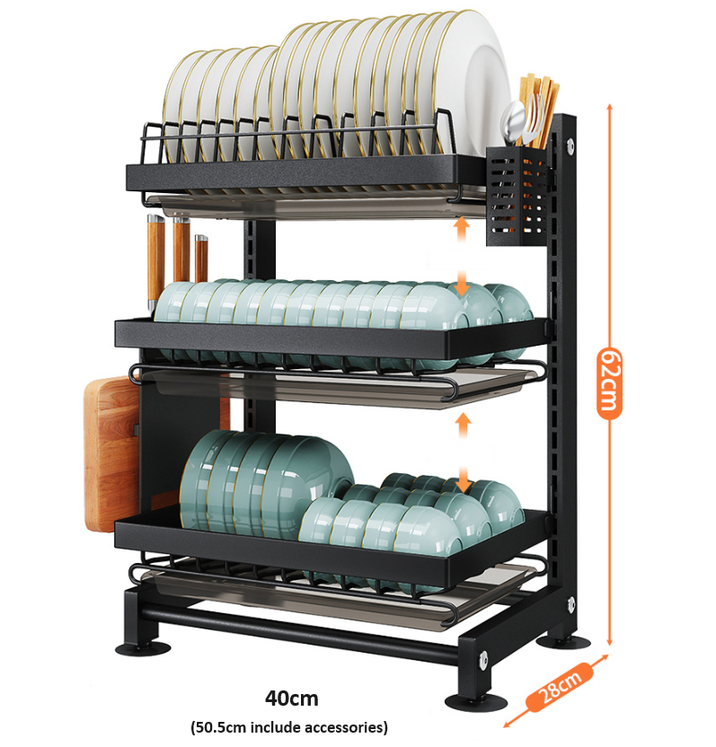 Multi-Tier Dish Rack - Stylish & Space-Saving l J&J Home