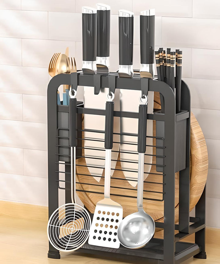 Slimline Multi-Function Kitchen Knife and Utensil Rack – Space-Saving Organizer