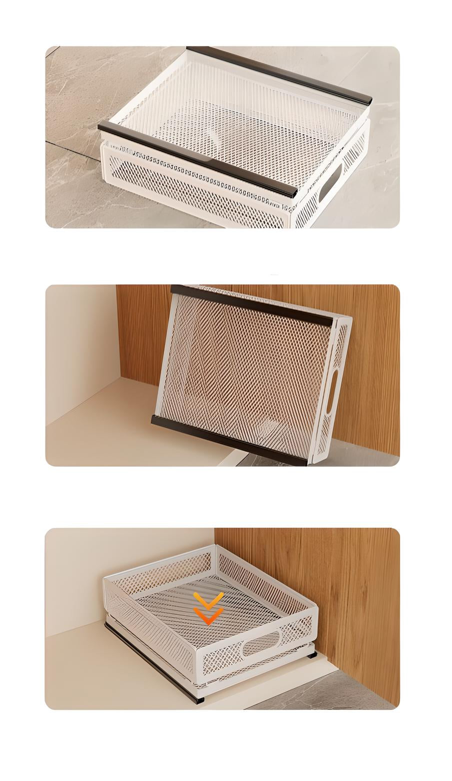 Kitchen Cabinet Pull-Out Baskets - Sliding Storage Organizer.