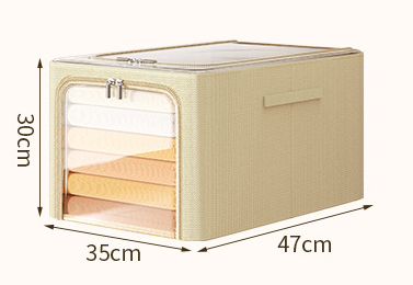 Beige Wardrobe Slimline Foldable Clothes Storage Box.