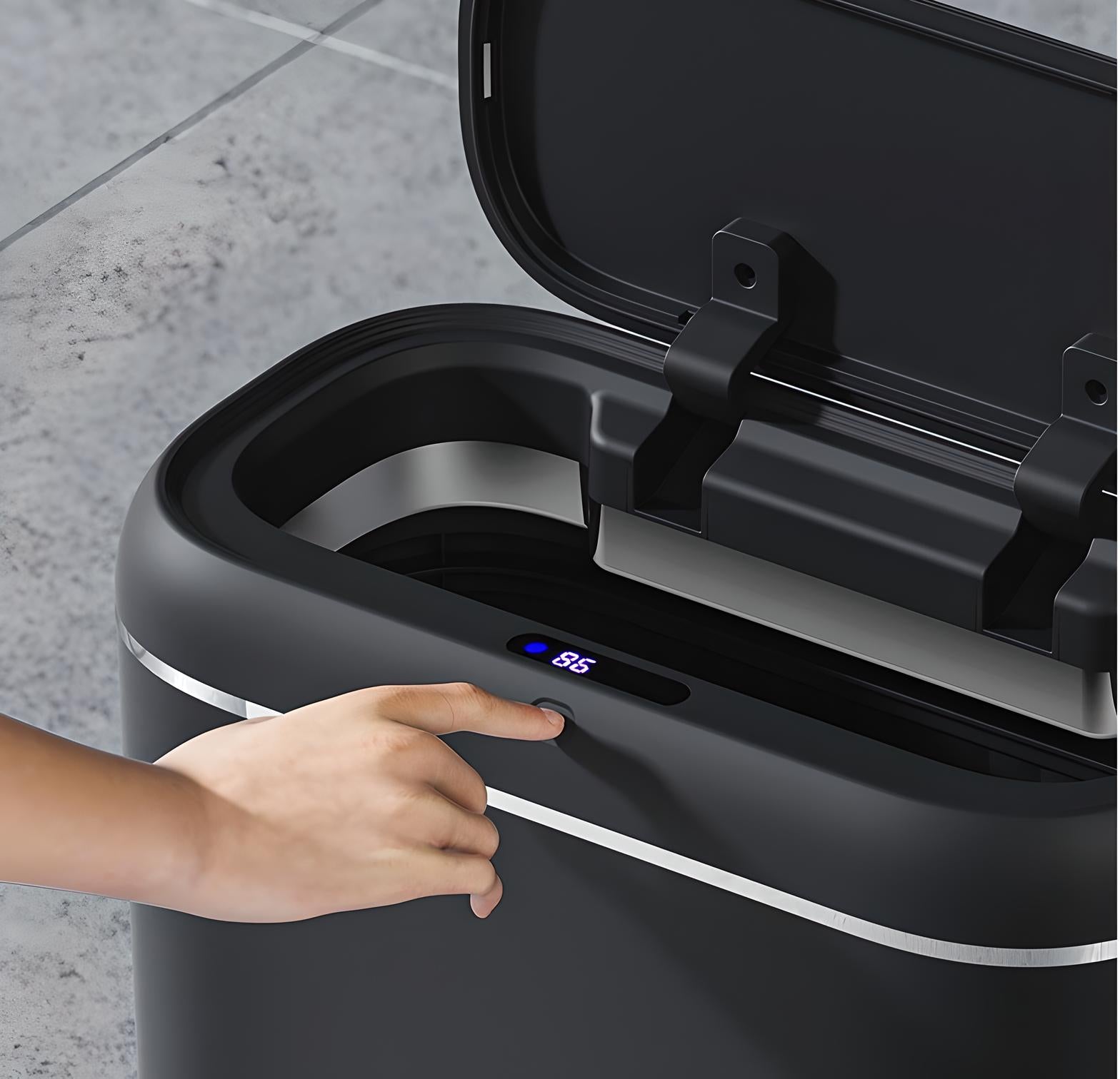 14L Smart Sensor Trash Bin with Automatic Lid and Water-Resistant Design