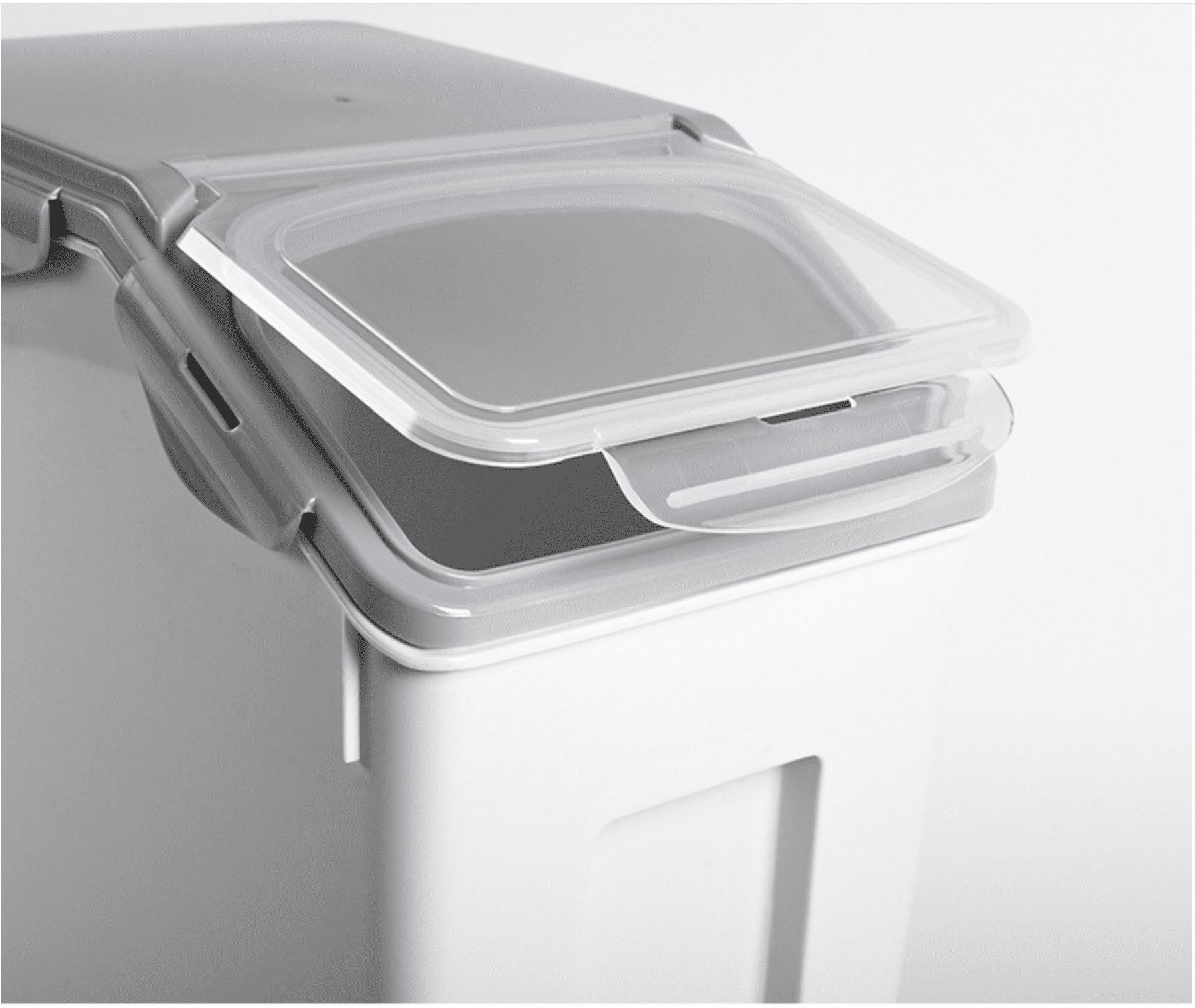 10KG/15KG White Plastic Rice Pet Food Grain Container Kitchen.