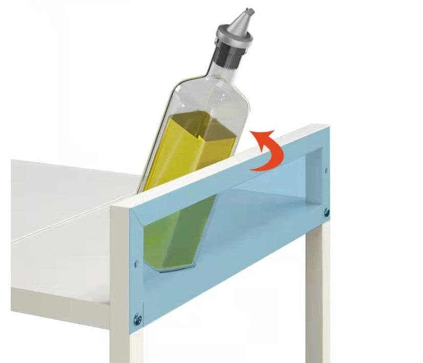 White Black Steel Kitchen Benchtop Extendable Storage Microwave Rack.