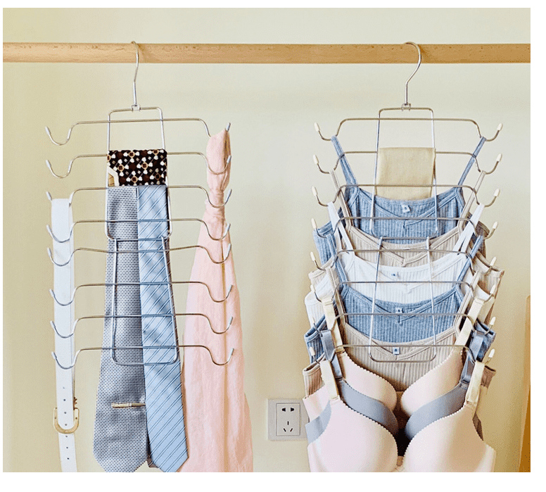 Metal Tank Top Hanger Foldable Camisole Hanger Space Saving Bra Tie Belt Organizer.