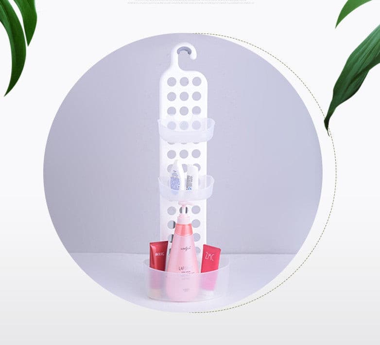 White Plastic Adjustable Bathroom Storage Caddy.