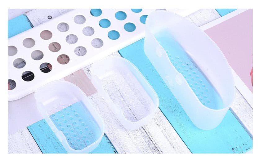 White Plastic Adjustable Bathroom Storage Caddy.