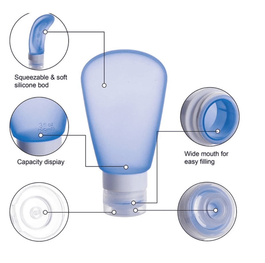 Silicone Travel Bottle  2pk.