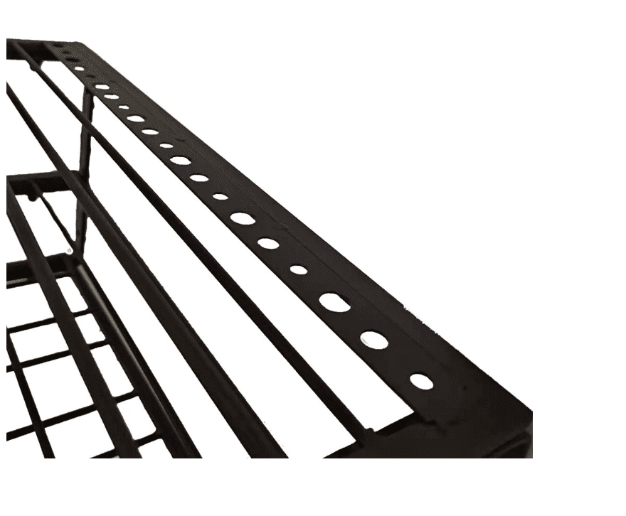 Black Iron Wall Mounted Hardware Tool Storage Rack.