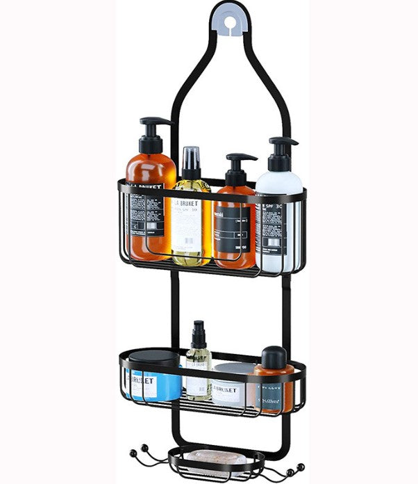 Black Slive Chrome Bathroom Shower Caddy Storage Organizer.