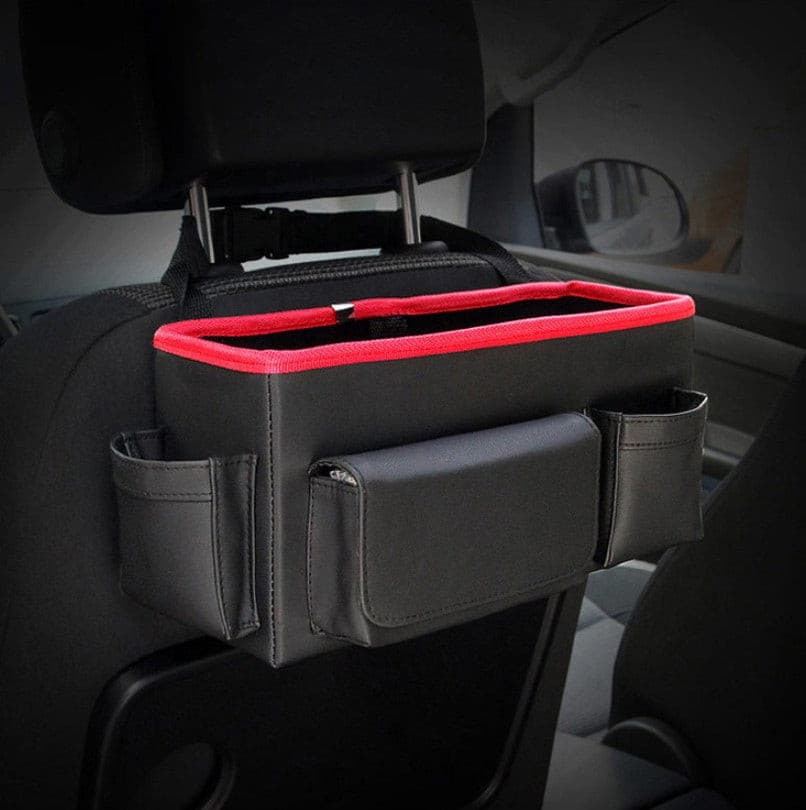 PU Leather Car Seat Back Storage Box.
