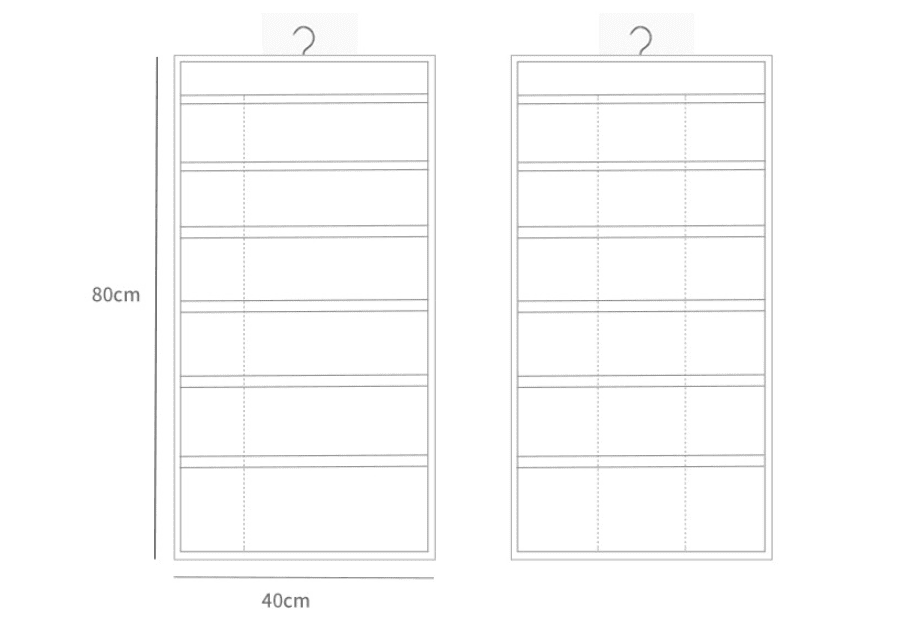 Dual-Sided Space Saving Hanging pockets.