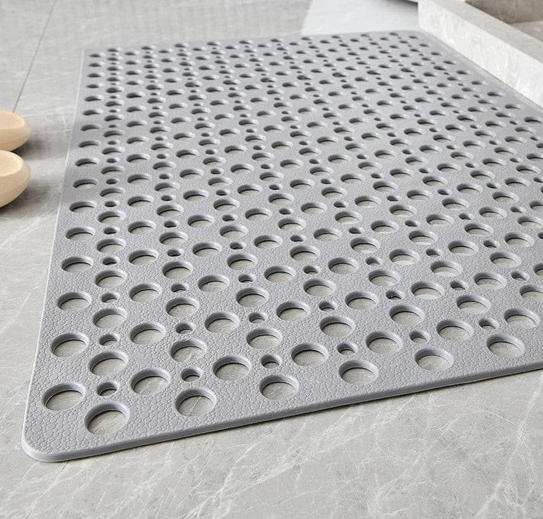 Grey PVC Rubber Shower Rug Non-Slip Bathroom Shower Mat.