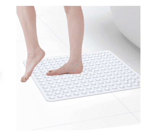 PVC Square 53cm Rubber Shower Rug Non-Slip Bathroom Shower Mat.