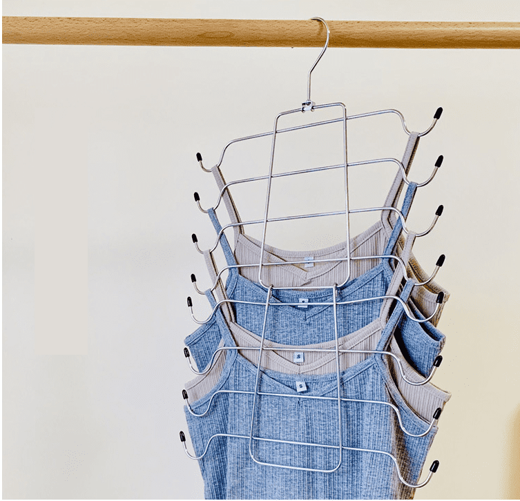 Metal Tank Top Hanger Foldable Camisole Hanger Space Saving Bra Tie Belt Organizer.