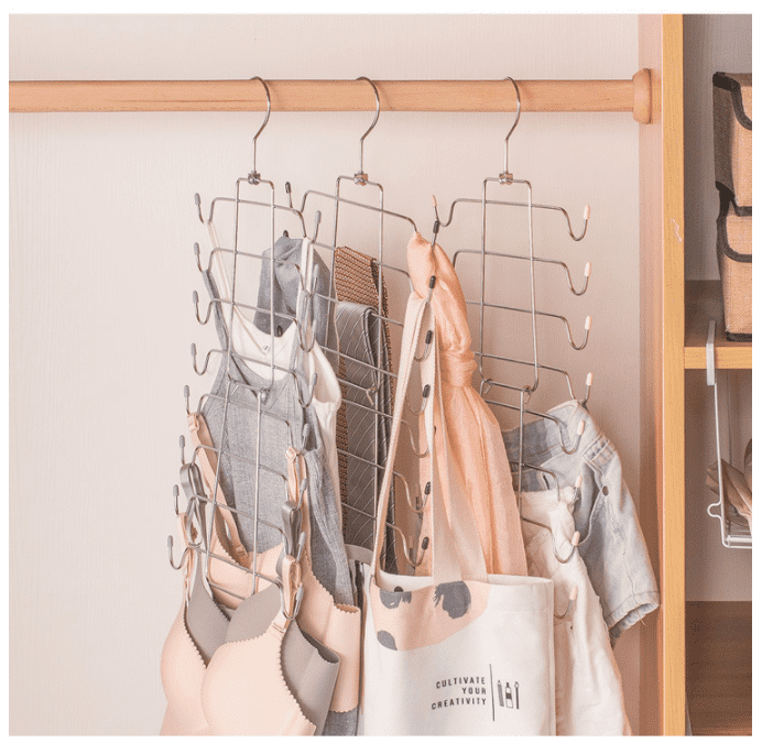 Metal Tank Top Hanger Foldable Camisole Hanger Space Saving Bra Tie Belt Organizer.