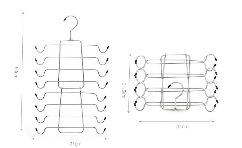 Metal Tank Top Hanger Foldable Camisole Hanger Space Saving Bra Tie Belt Organizer.